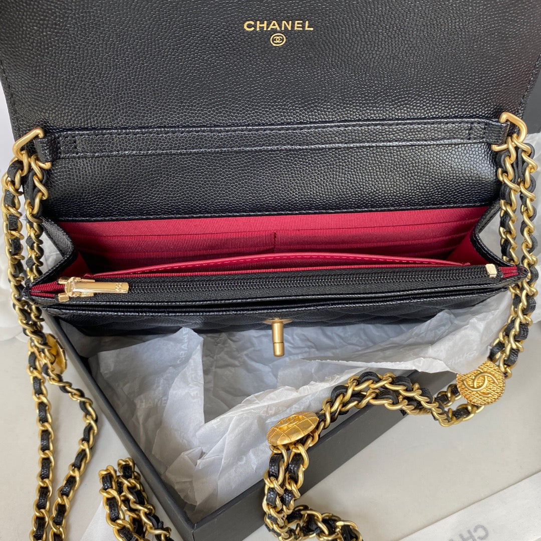 CHL Clutch With Chain Gold Hardware Black For Women, Women’s Handbags, Shoulder Bags 7.1in/18cm AP2860