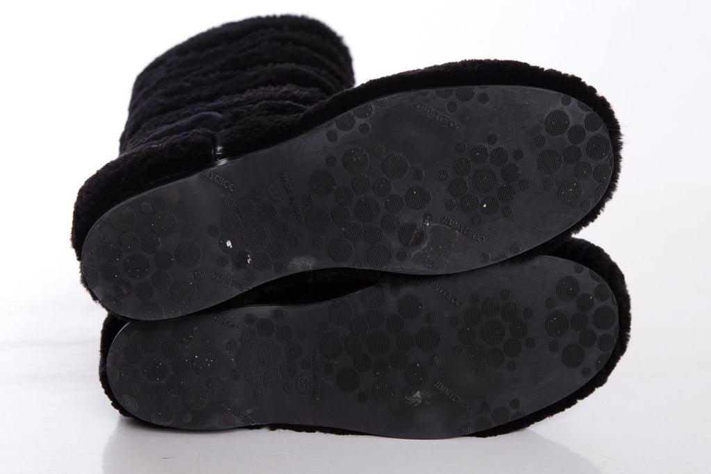 Jimmy Choo Black Fur Boots SZ 37