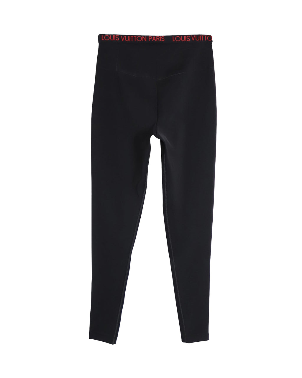 Louis Vuitton Waistband Logo Leggings in Black Polyamide
