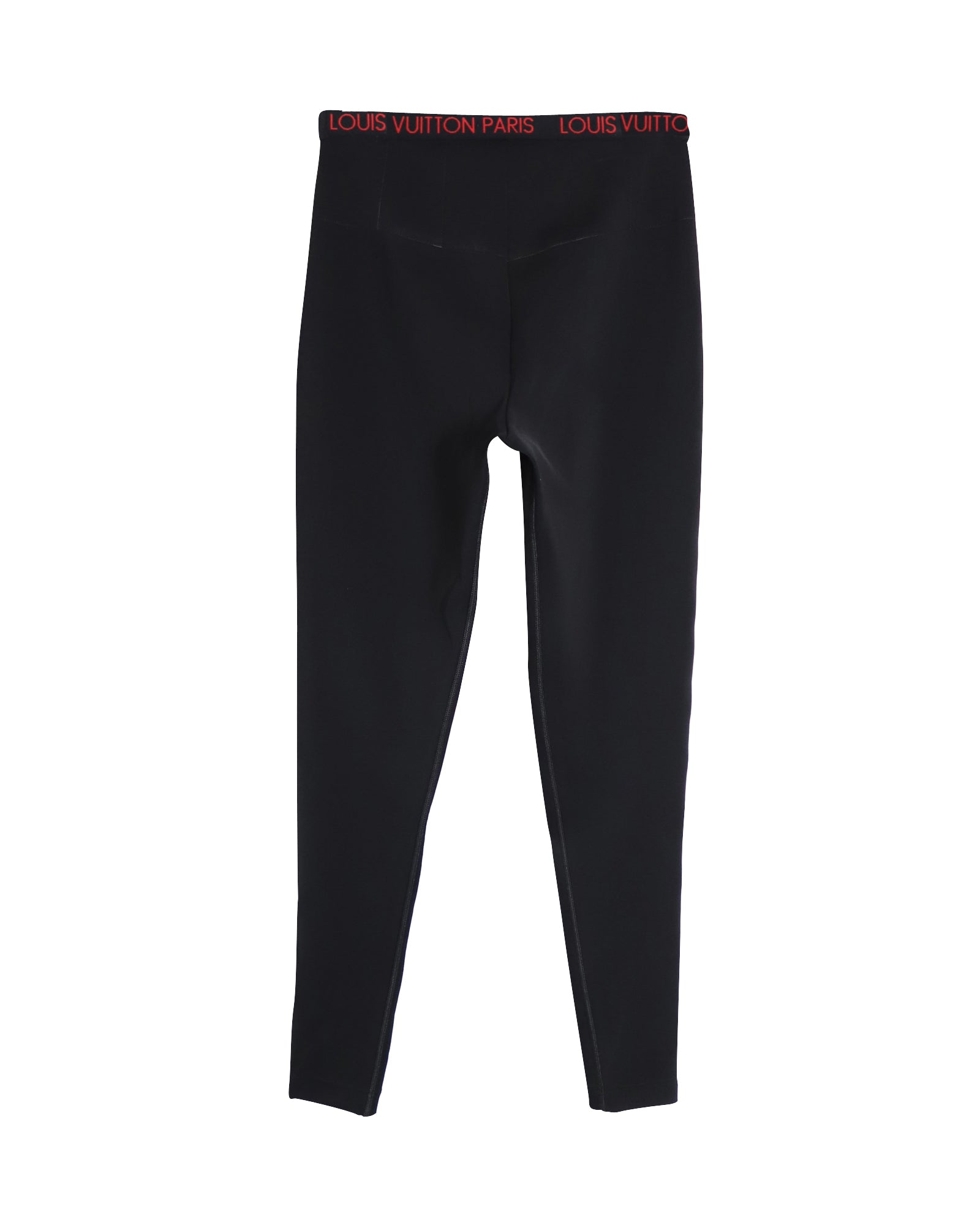 Louis Vuitton Waistband Logo Leggings in Black Polyamide