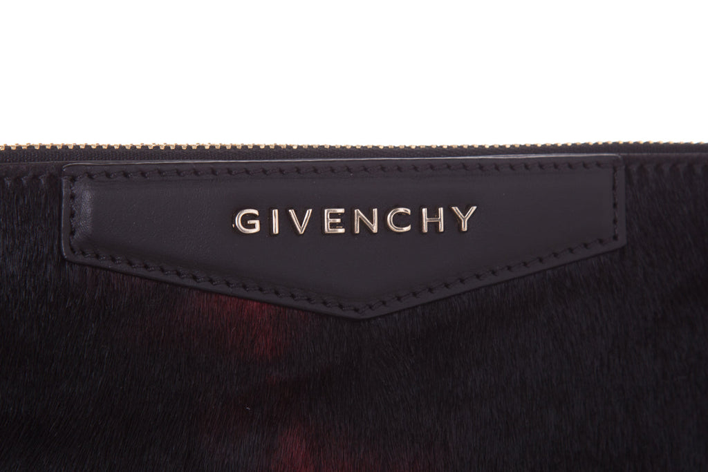 Givenchy Black & Red Pony Hair Antigona Pouch