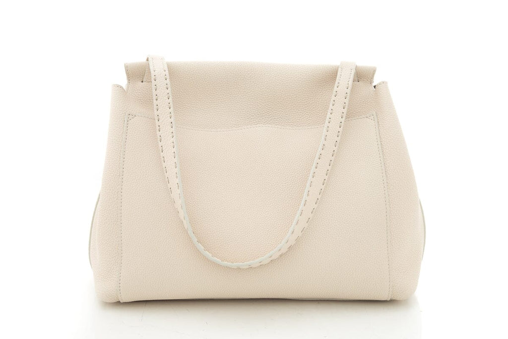 The Row Ivory Fine Grain Leather "The Sidekick" Handbag