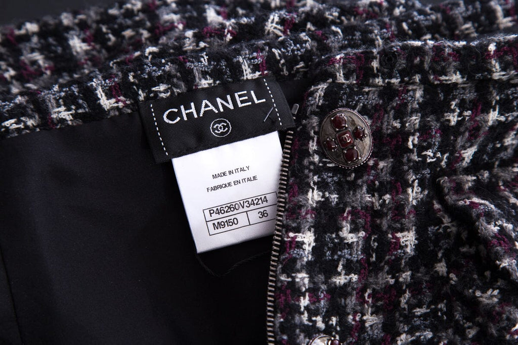 Chanel Purple Tweed Mini Skirt  SZ 36