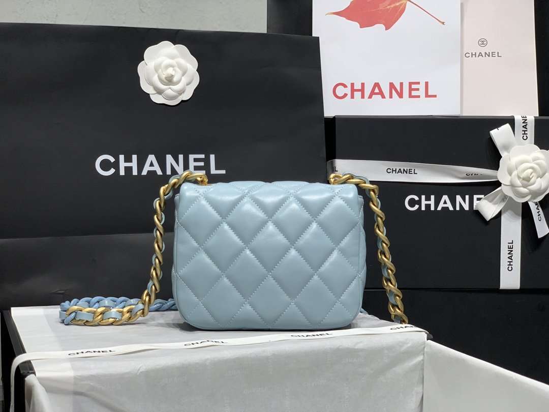 CHLMini GlamIap Bag Gold-Tone Metal Blue Bag For Women 13cm/5in