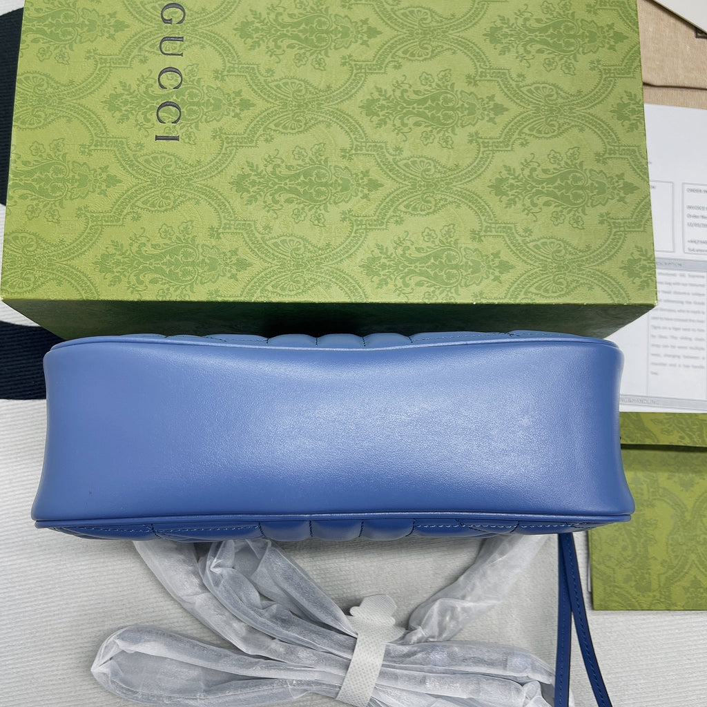 gg Marmont Matelasse Shoulder Bag Blue For Women, Women’s Bags 9.5in/24cm gg 634936 UM8BF 4340