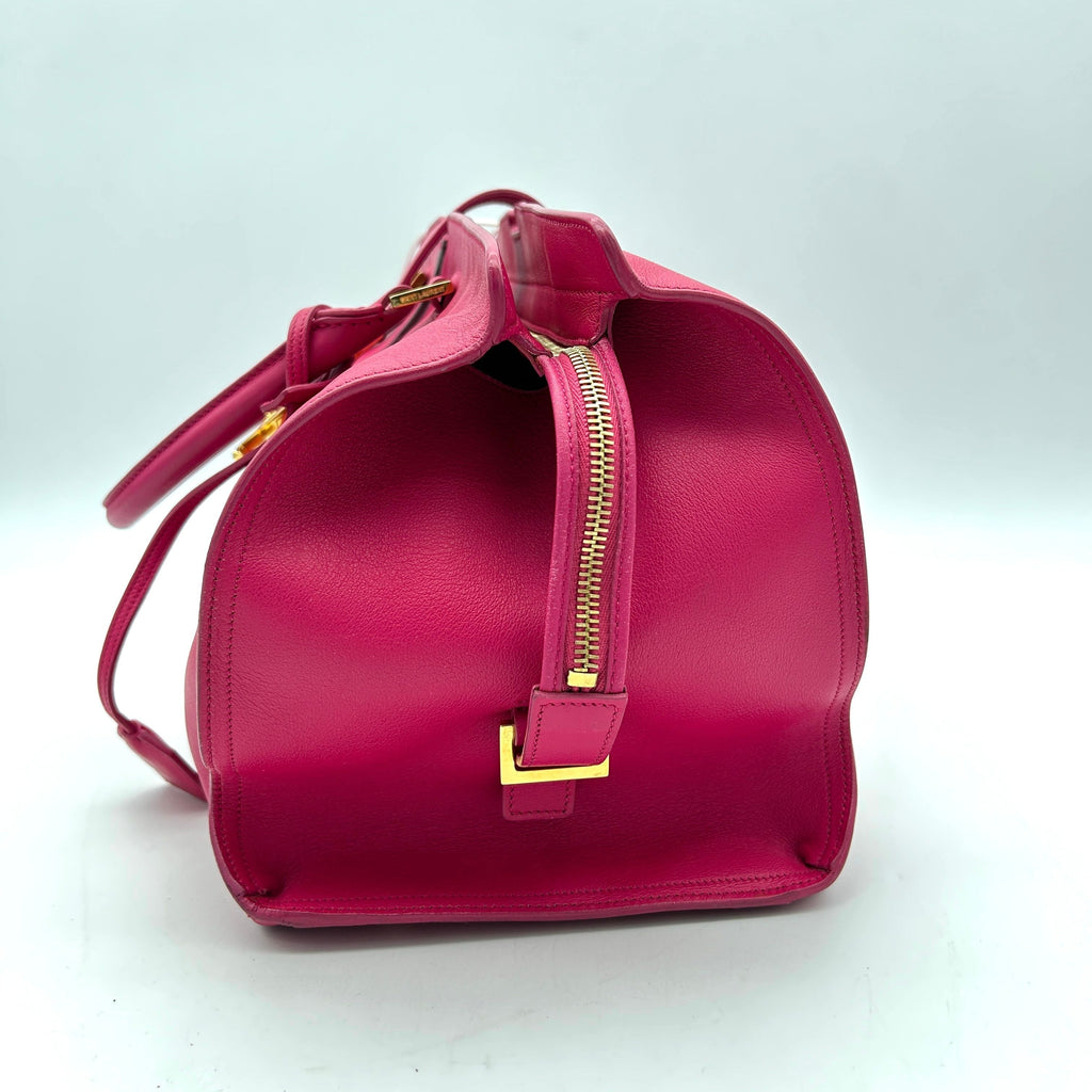 SAINT LAURENT Calfskin Small Monogram Cabas Fuchsia LA15533