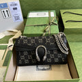 gg Dionysus Small gg Shoulder Bag Black And Ivory gg Denim Jacquard For Women 10in/25cm 499623 UN3BN 1274