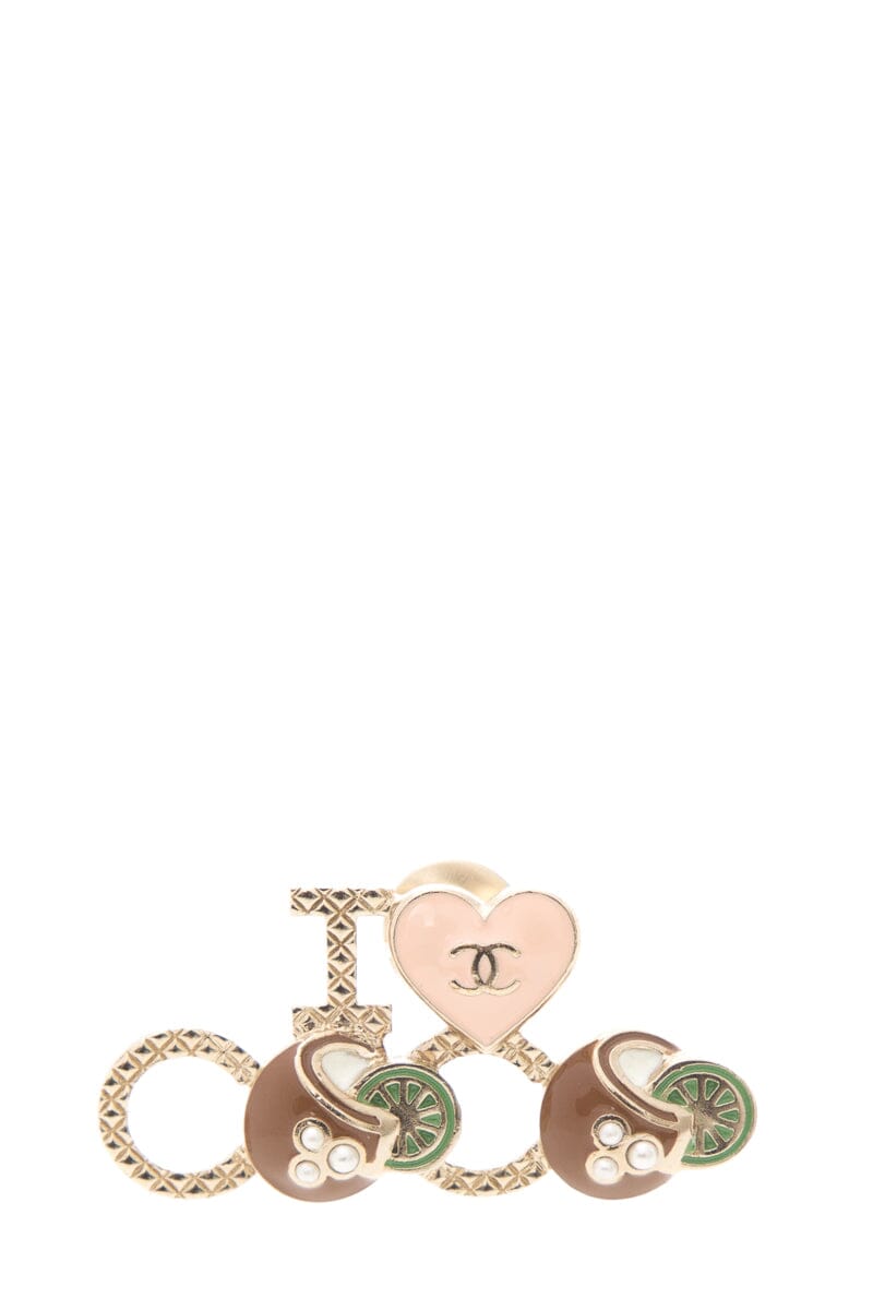 Chanel Cruise 2017 I Love Coco Gold Pin