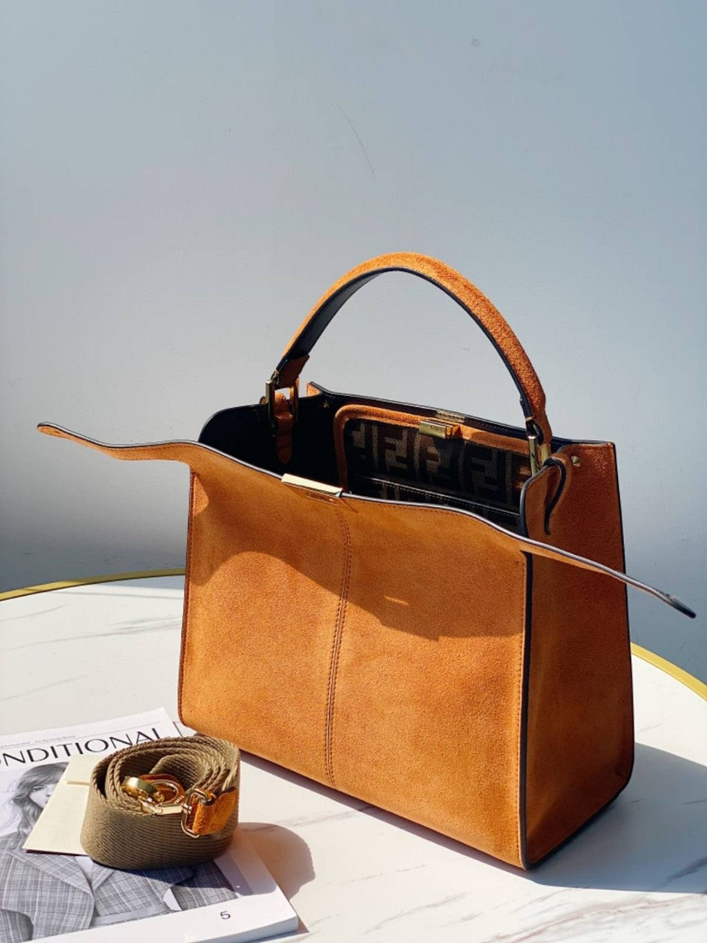 FI GlamI X-Lite Tote MeGLAMIum Brown Bag For Woman 30cm/12in
