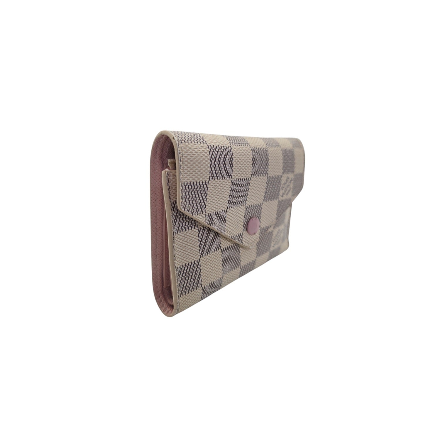 Louis Vuitton Damier Azur Victorine Wallet Rose Ballerine
