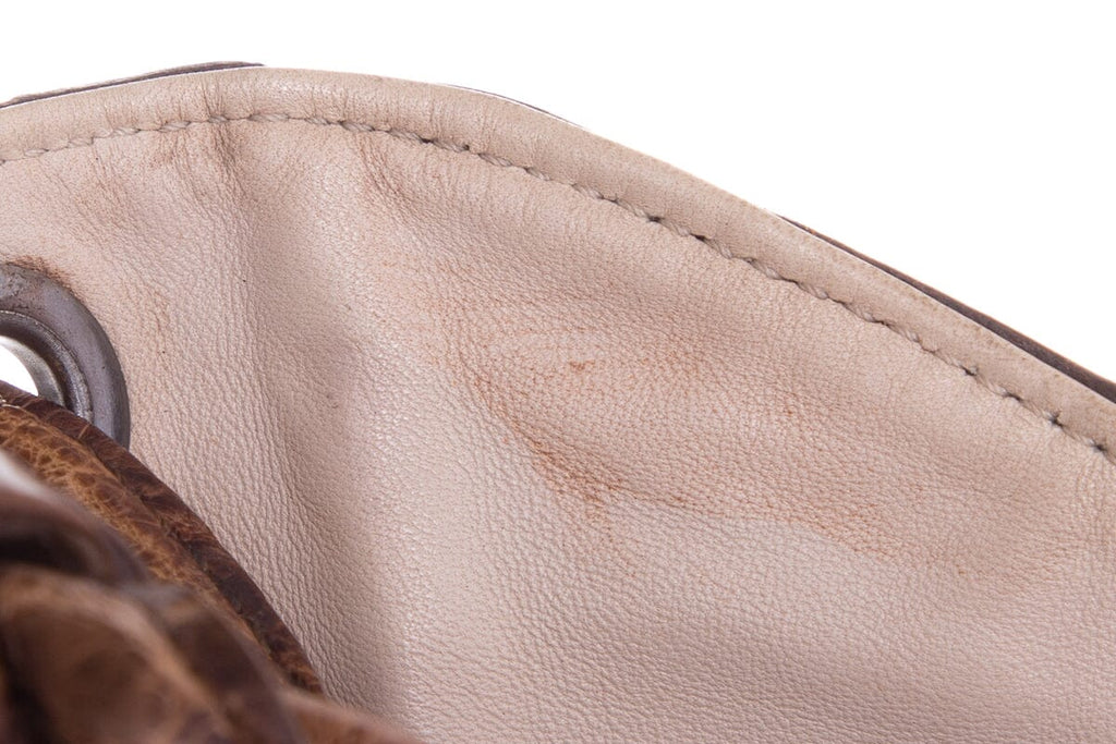 Giorgio Armani Brown 2000's Croc Handbag