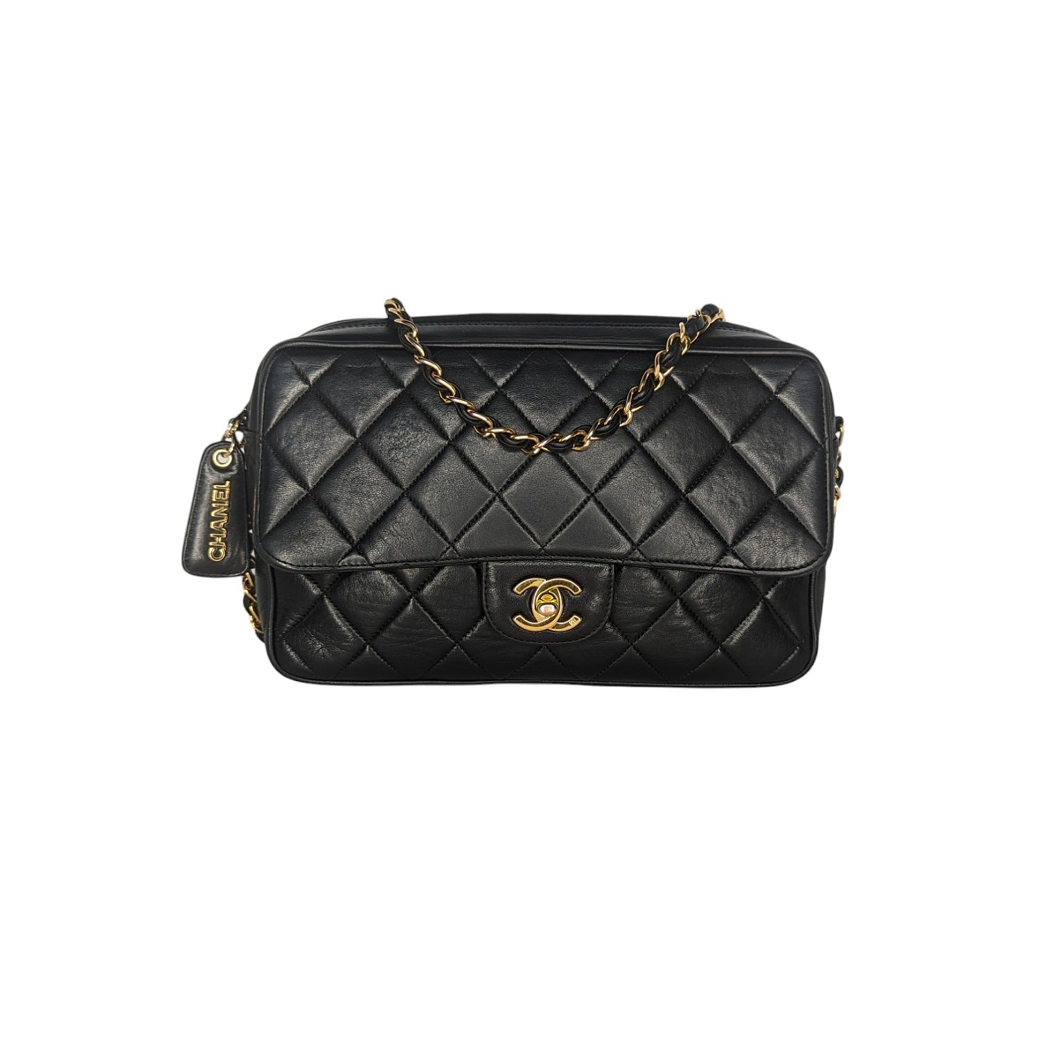 Chanel Vintage Lambskin Quilted Front Pocket Camera Bag