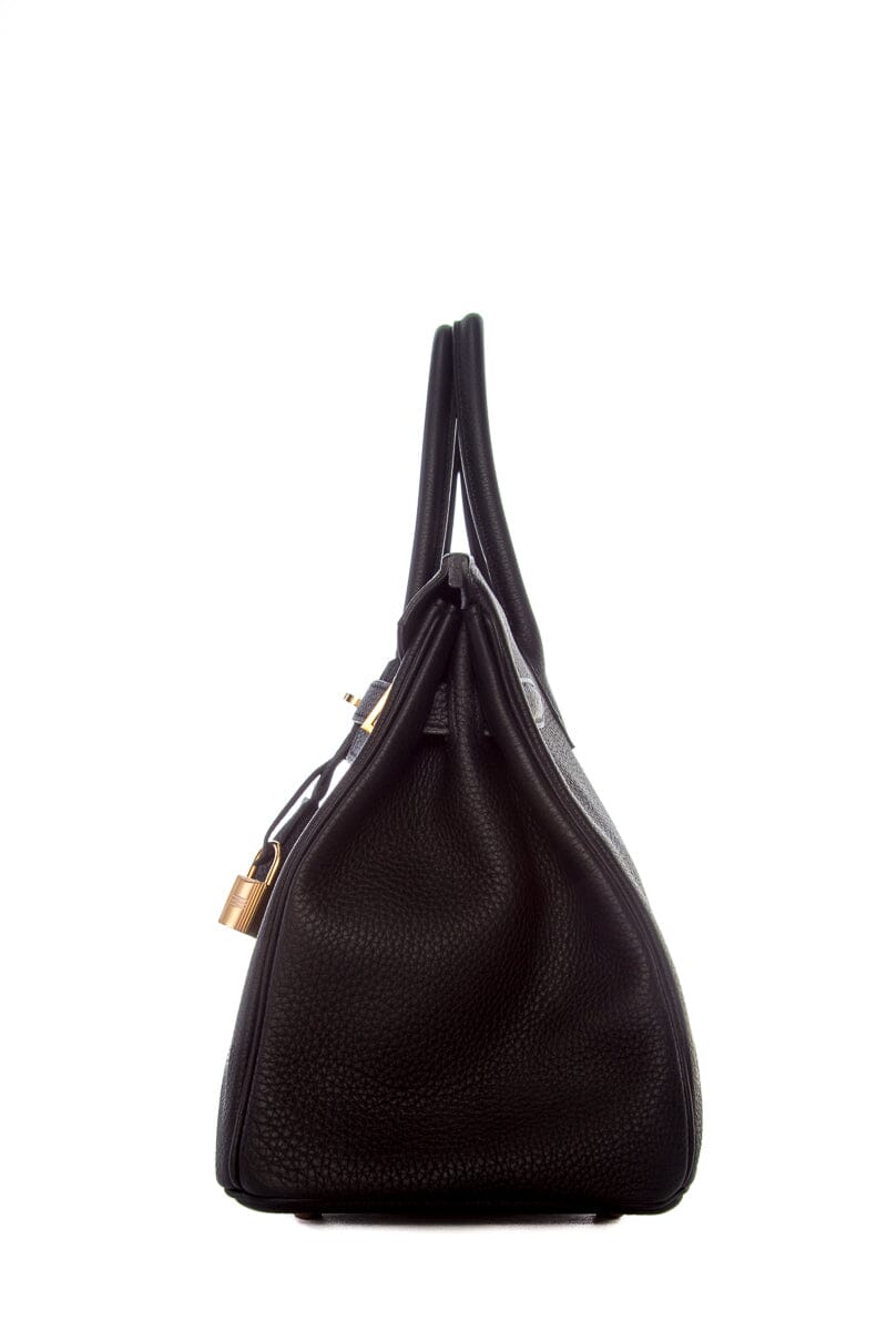 HermÃƒÆ’Ã‚Â¨s Noir  togo Birkin 30 RGHW Handbag