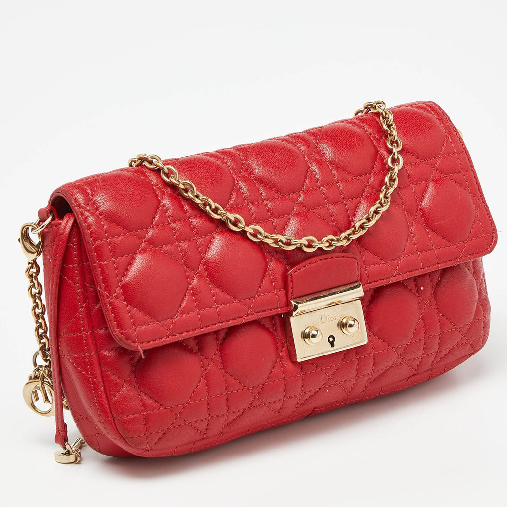Dior Cannage Leather Miss Dior Promenade Chain Clutch