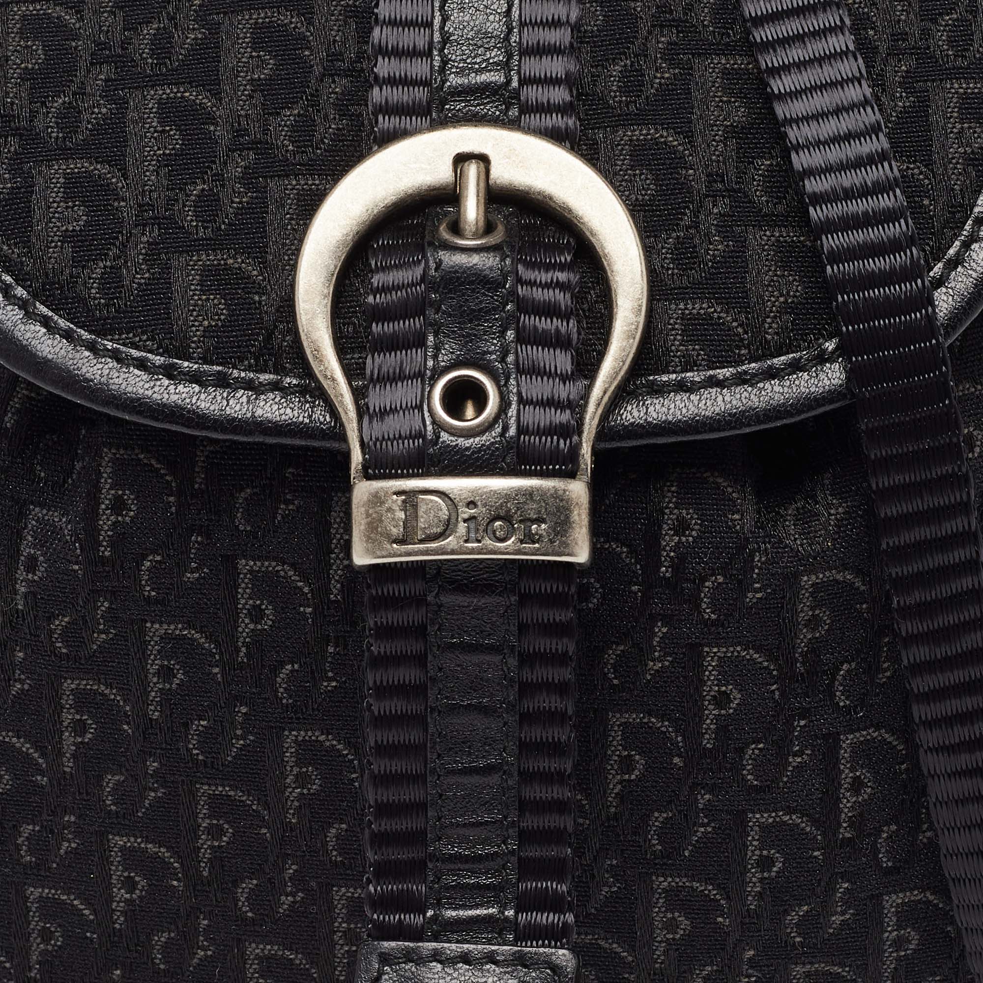 Dior  Oblique Canvas And Leather Mini Crossbody Bag