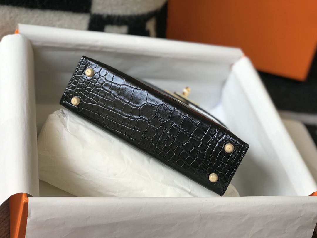 GLAMI Kelly Black For Women Gold Toned Hardware 7.8in/20cm