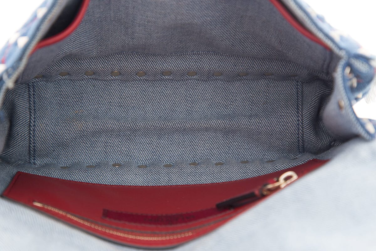 Valentino Denim Rockstud Handbag