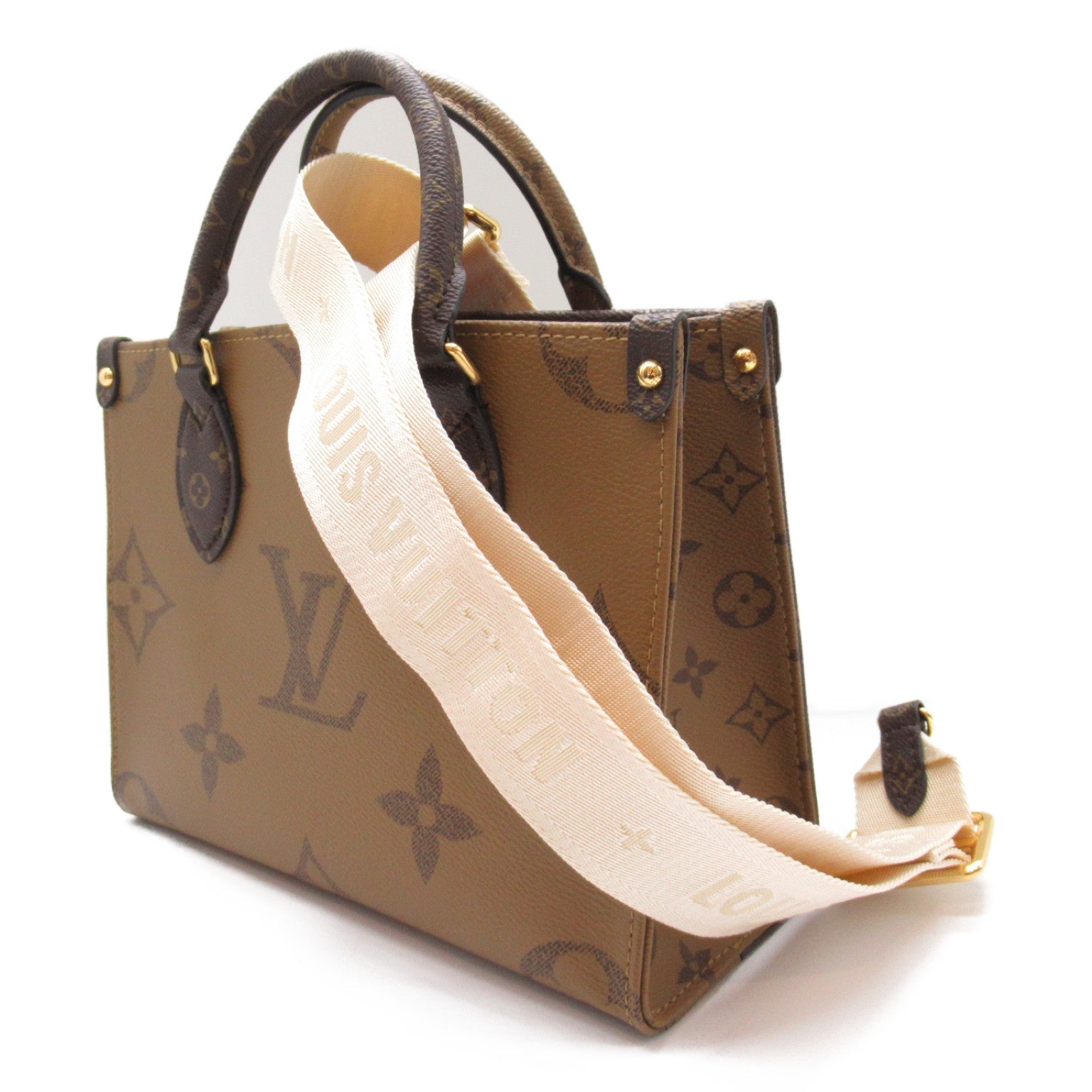 Louis Vuitton Louis Vuitton On The Gor PM Tote Bag PVC Coated Canvas Monogram Giant Reversee  Brown M46373