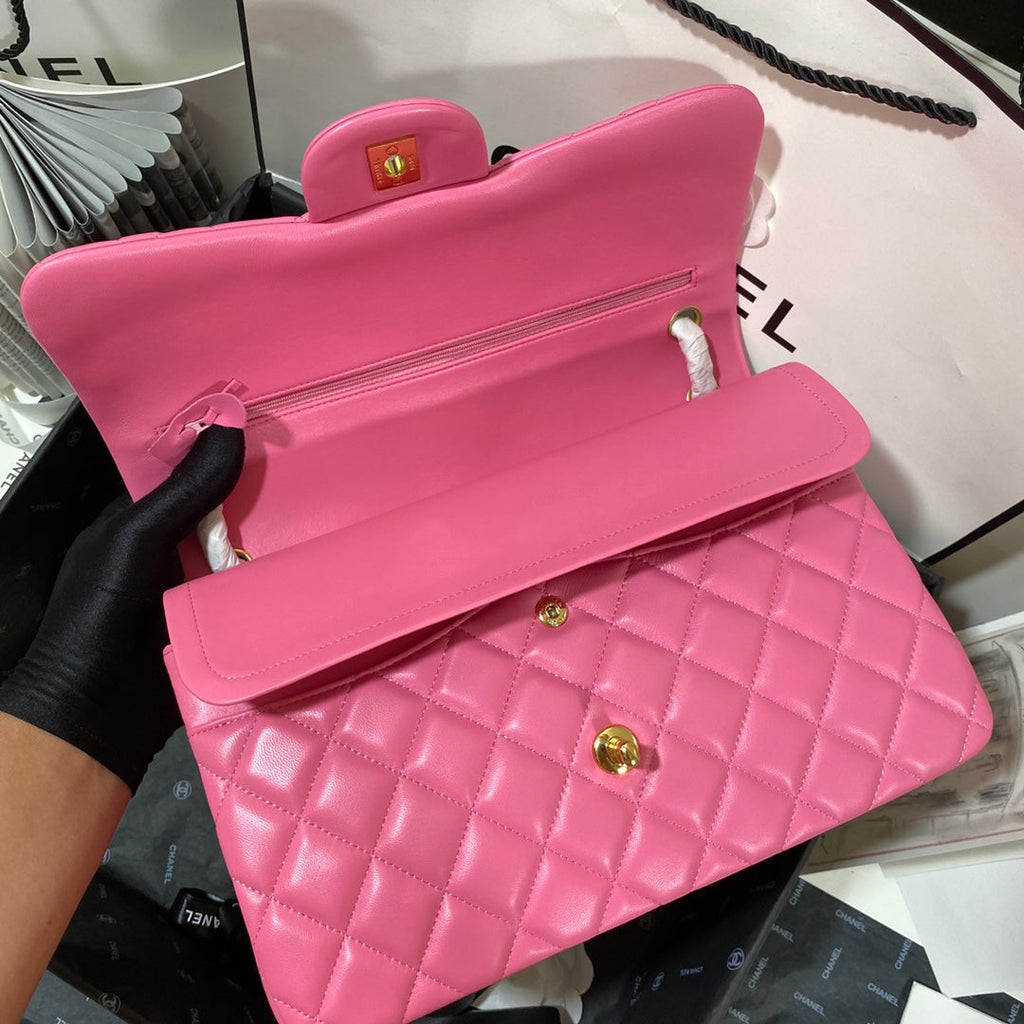 CHLLarge Classic Handbag Gold Hardware PiNike For Women, Women’s Handbags, Shoulder Bags 11.8in/30cm