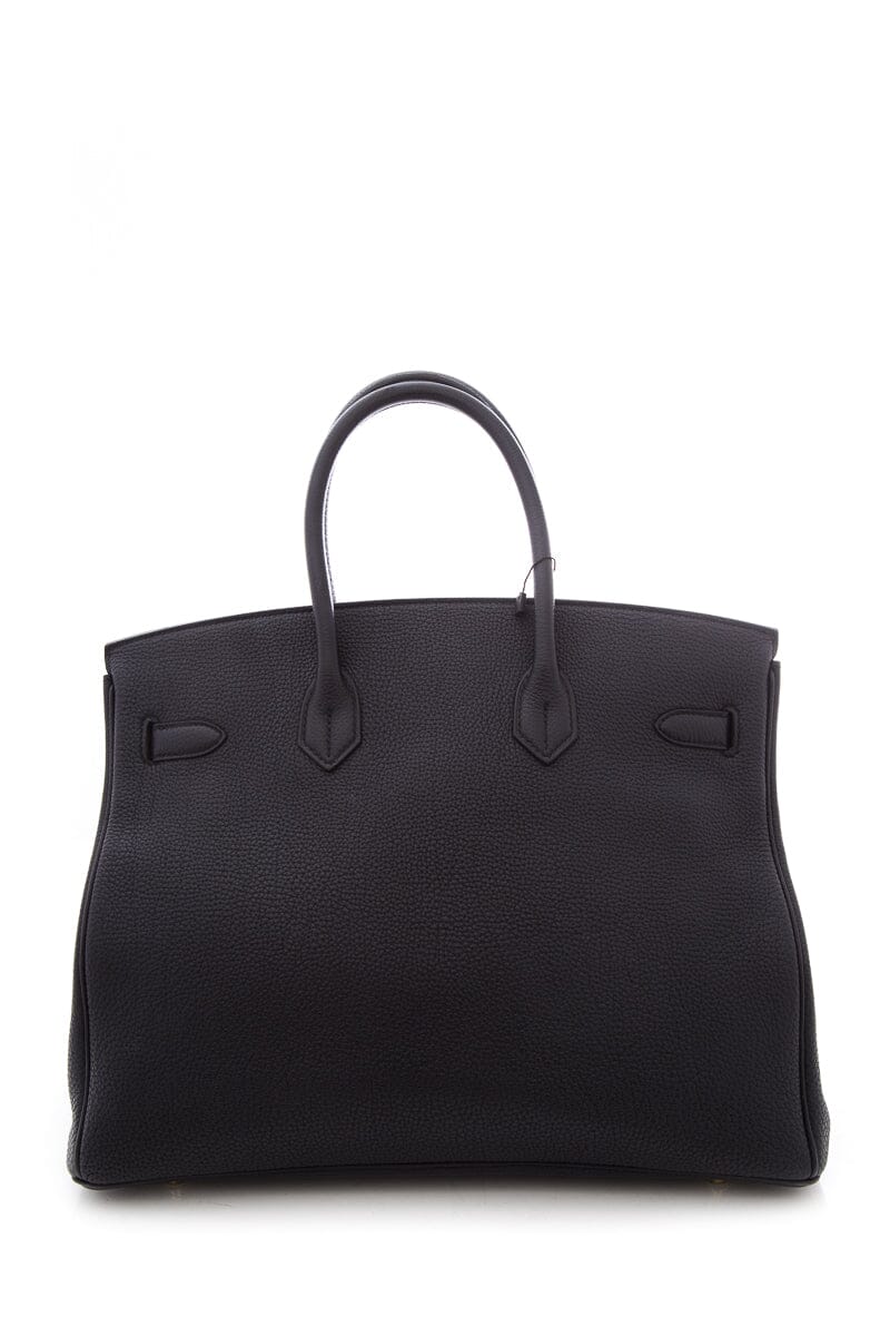 HermÃƒÆ’Ã‚Â¨s 2018  Noir Clemence 35cm Birkin Handbag W/ Gold HW