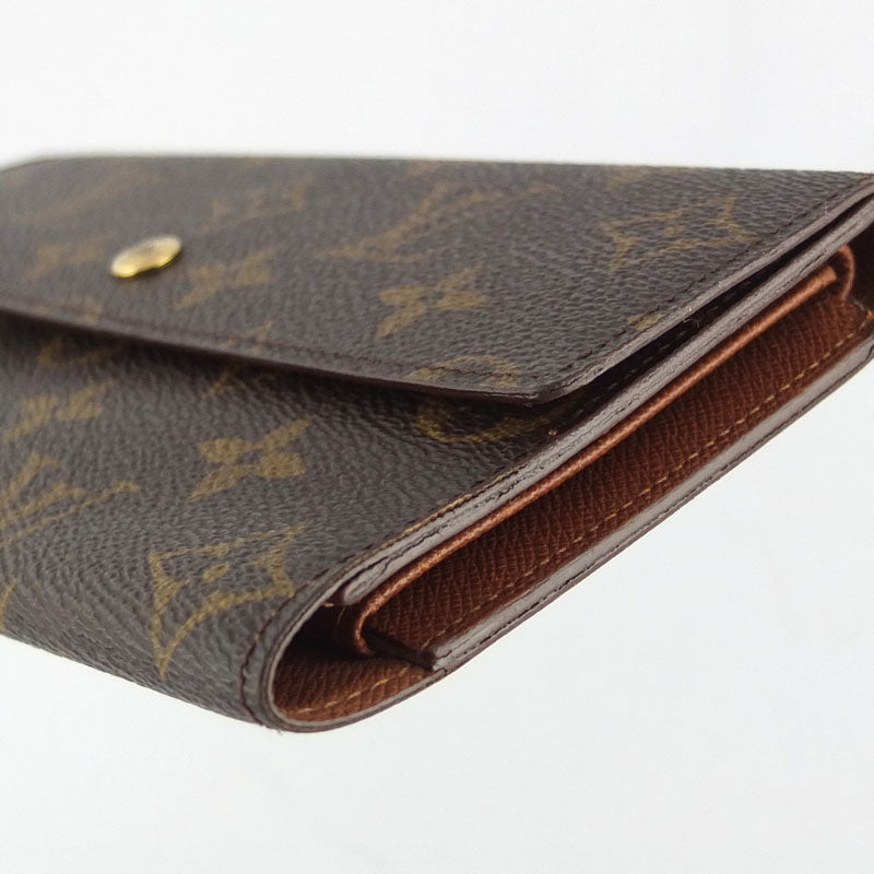 Louis Vuitton Portefeuille International M61215 Triple Fold Wallet Monogram