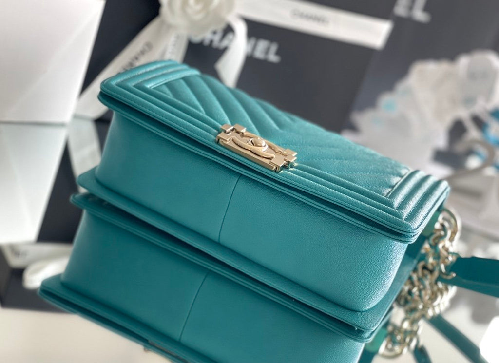 CHLMedium Boy Handbag Blue For Women 9.8in/25cm A67086