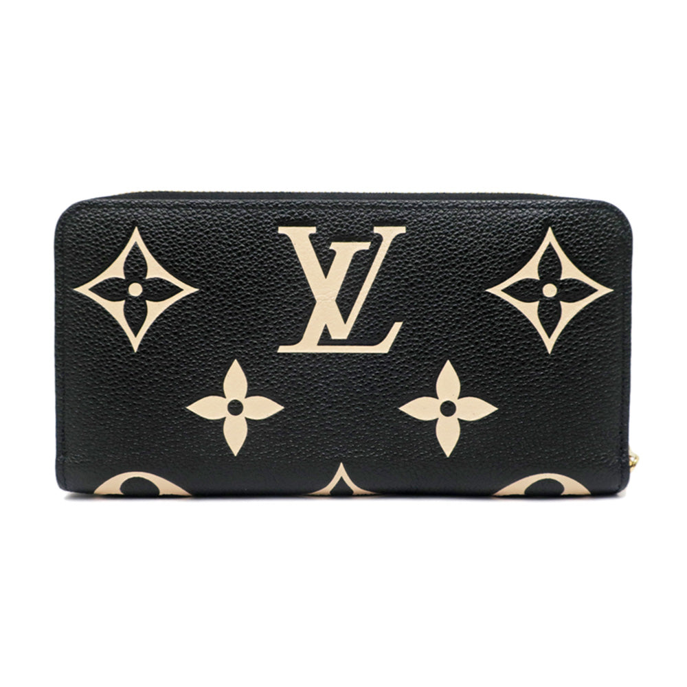 Louis Vuitton Monogram Implant  Wallet Long Wallet Black Beige Violet M80481   Mini