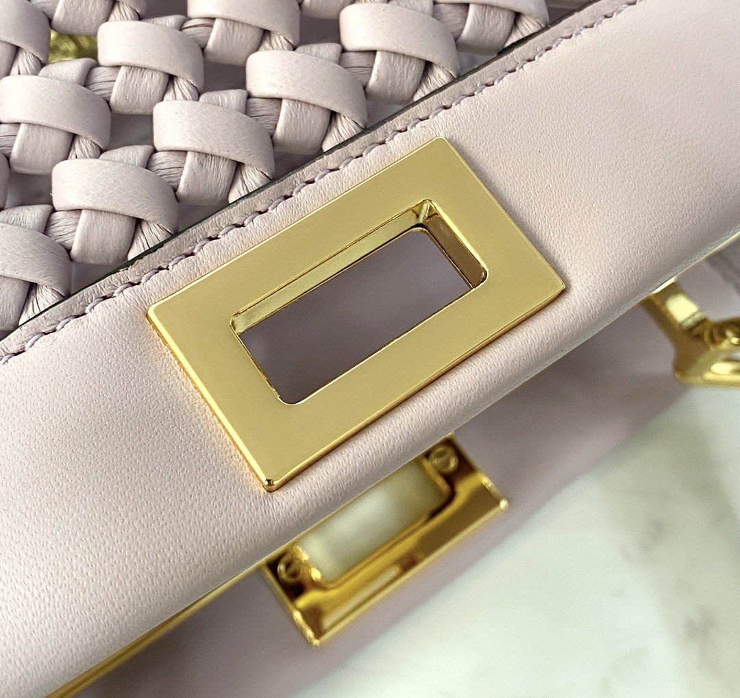 FI GlamI Mini Pale Pink Braided Bag For Woman 18cm/7in