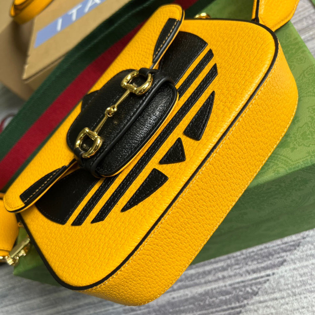 Glami x AGLAMIdas Horsebit 1955 Mini Bag Yellow For Women, Women’s Bags 8.1in/21cm Glami 658574 U3ZGLAMI 7775
