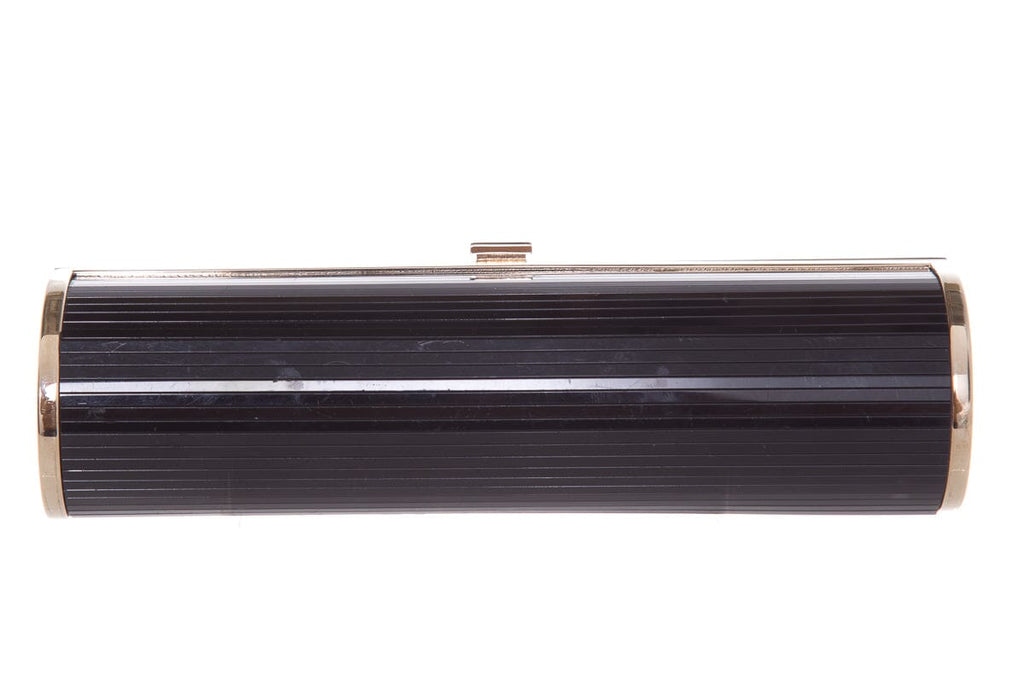 Jimmy Choo Black & Gold Cylinder Clutch