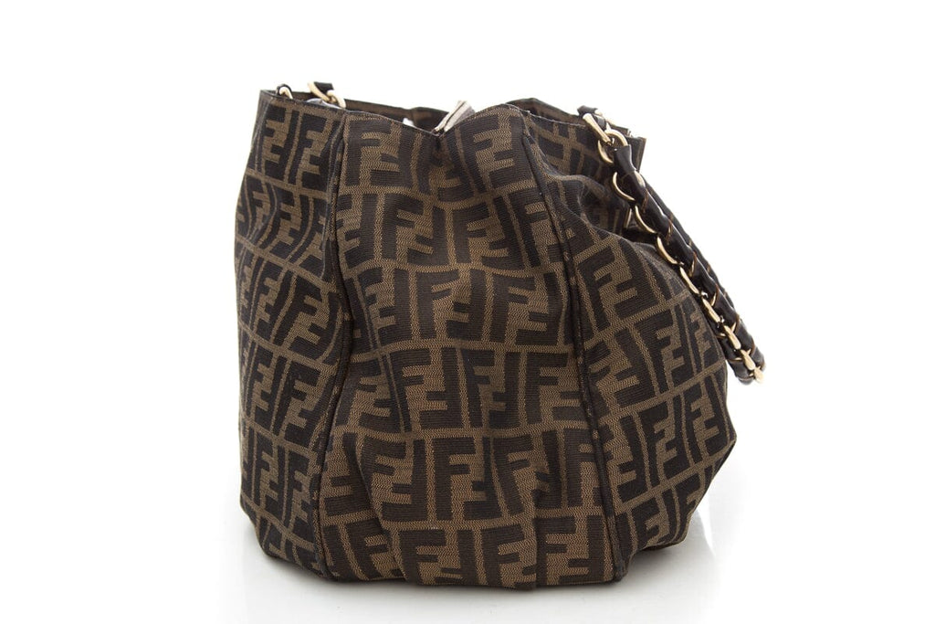 Fendi Brown Zucca Mia Shoulder Handbag