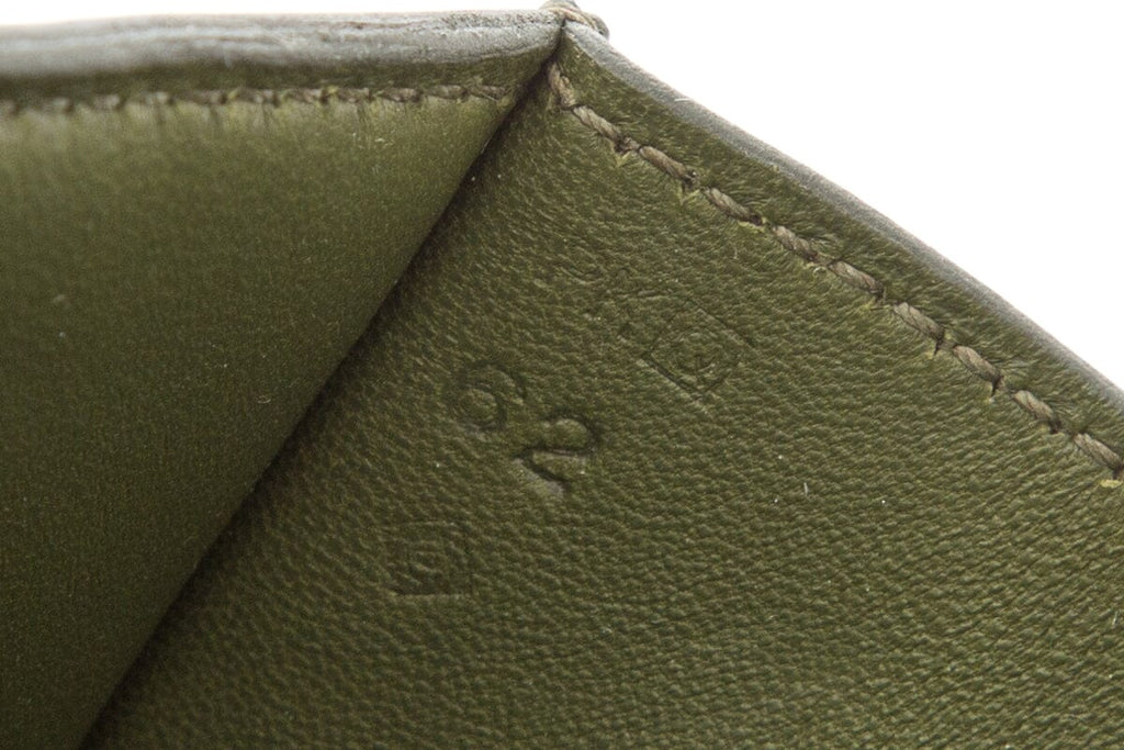 HermÃƒÆ’Ã‚Â¨s 2013 Q EGEE Dark Green Box Calf Clutch