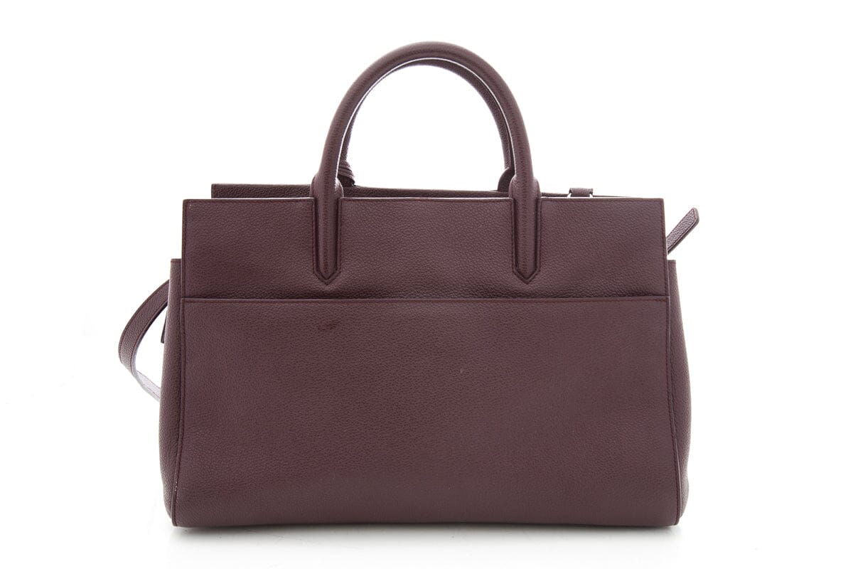Saint Laurent Baby Cabas Burgundy Tote