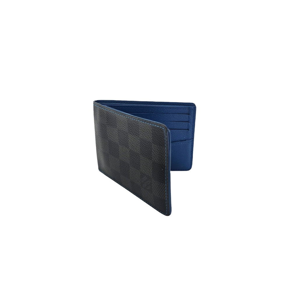 Louis Vuitton Damier Graphite Multiple Slender Bifold Wallet Blue