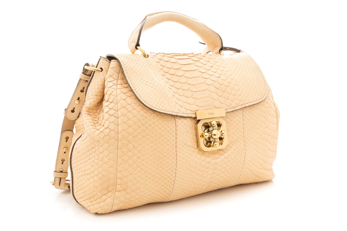 Chloe Beige Python Elsie Handbag