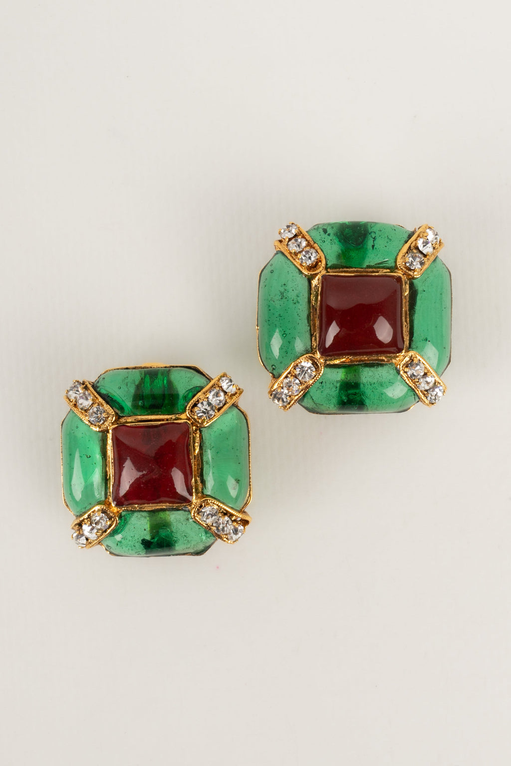 Boucles d'oreilles en pÃƒÆ’Ã‚Â¢te de verre Chanel