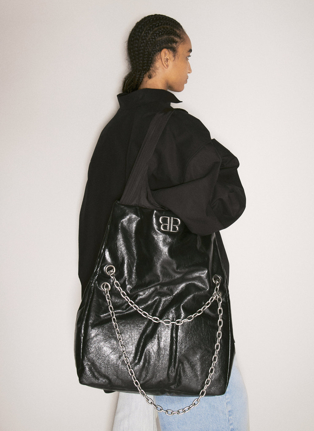Balenciaga Women Monaco Large Chain Plus Shoulder Bag