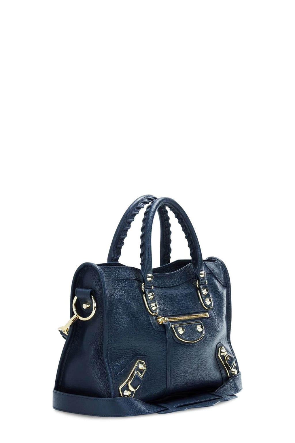 Classic City M Metallic Edge Navy with Gold Hardware