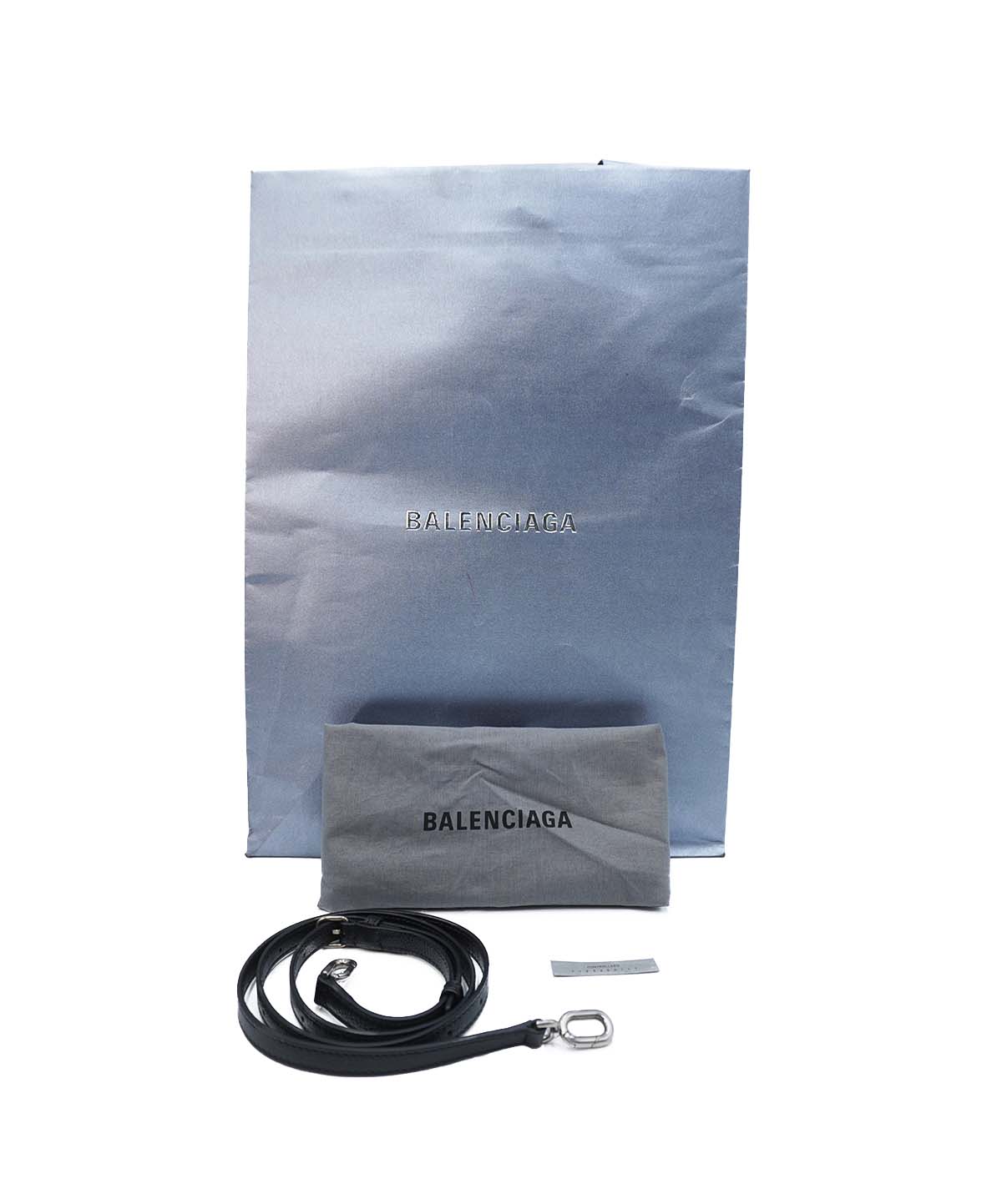 Grained Calfskin Hourglass Medium Top Handle Bag Black