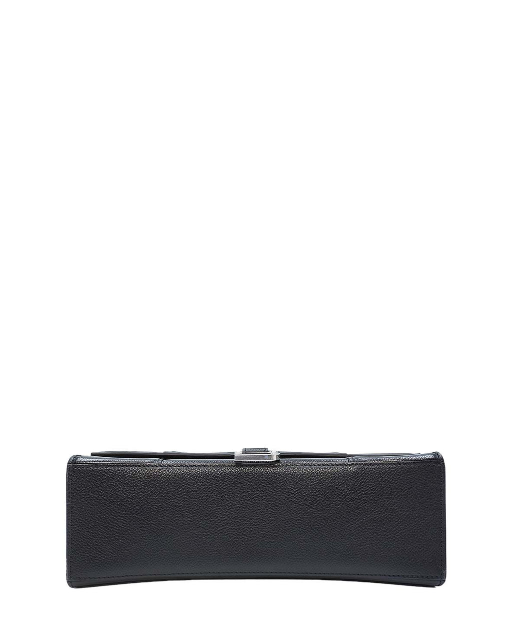Grained Calfskin Hourglass Medium Top Handle Bag Black