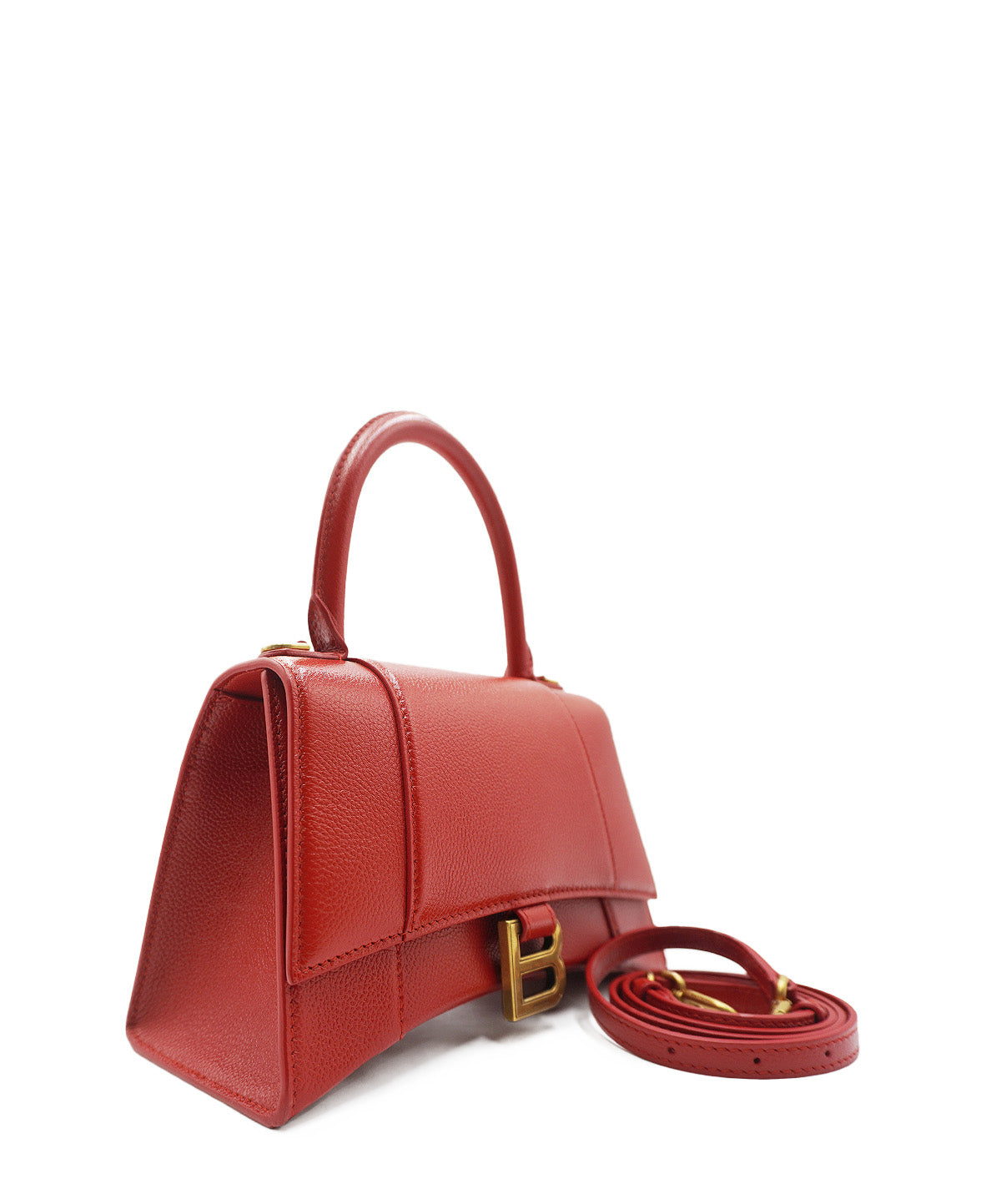 Hourglass Small Top Handle Bag Red