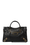 Classic City M Metallic Edge Black with Gold Hardware