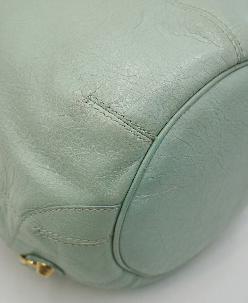 Pompon City Bucket Bag Mint