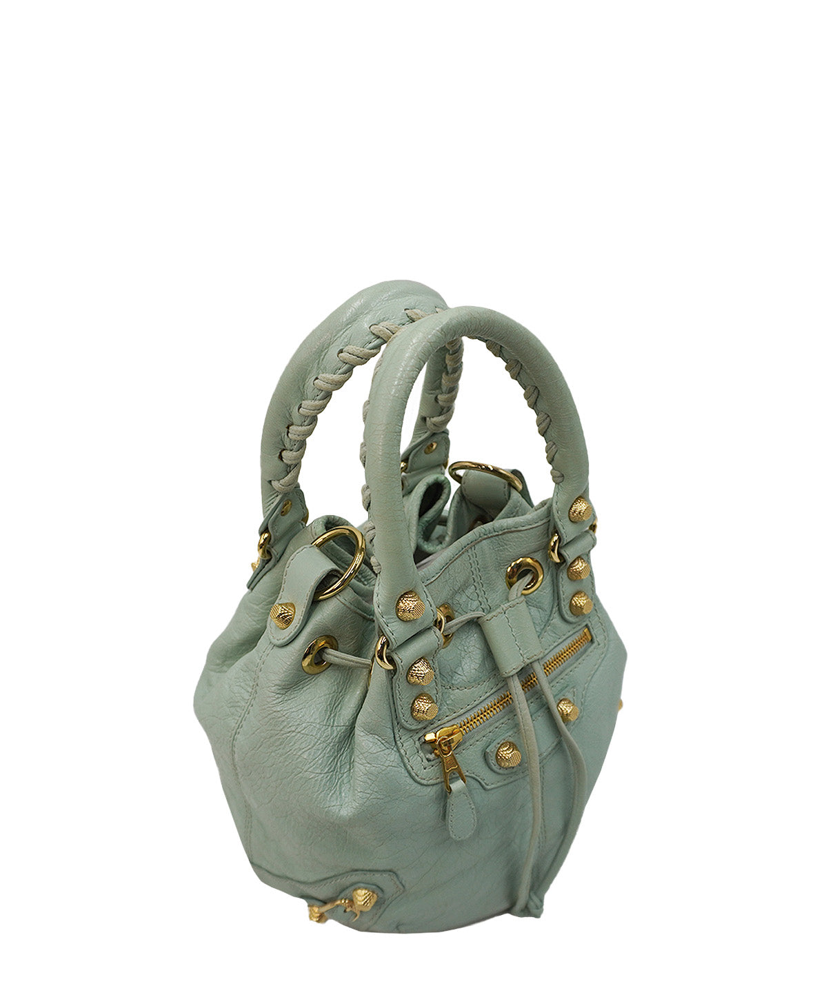 Pompon City Bucket Bag Mint
