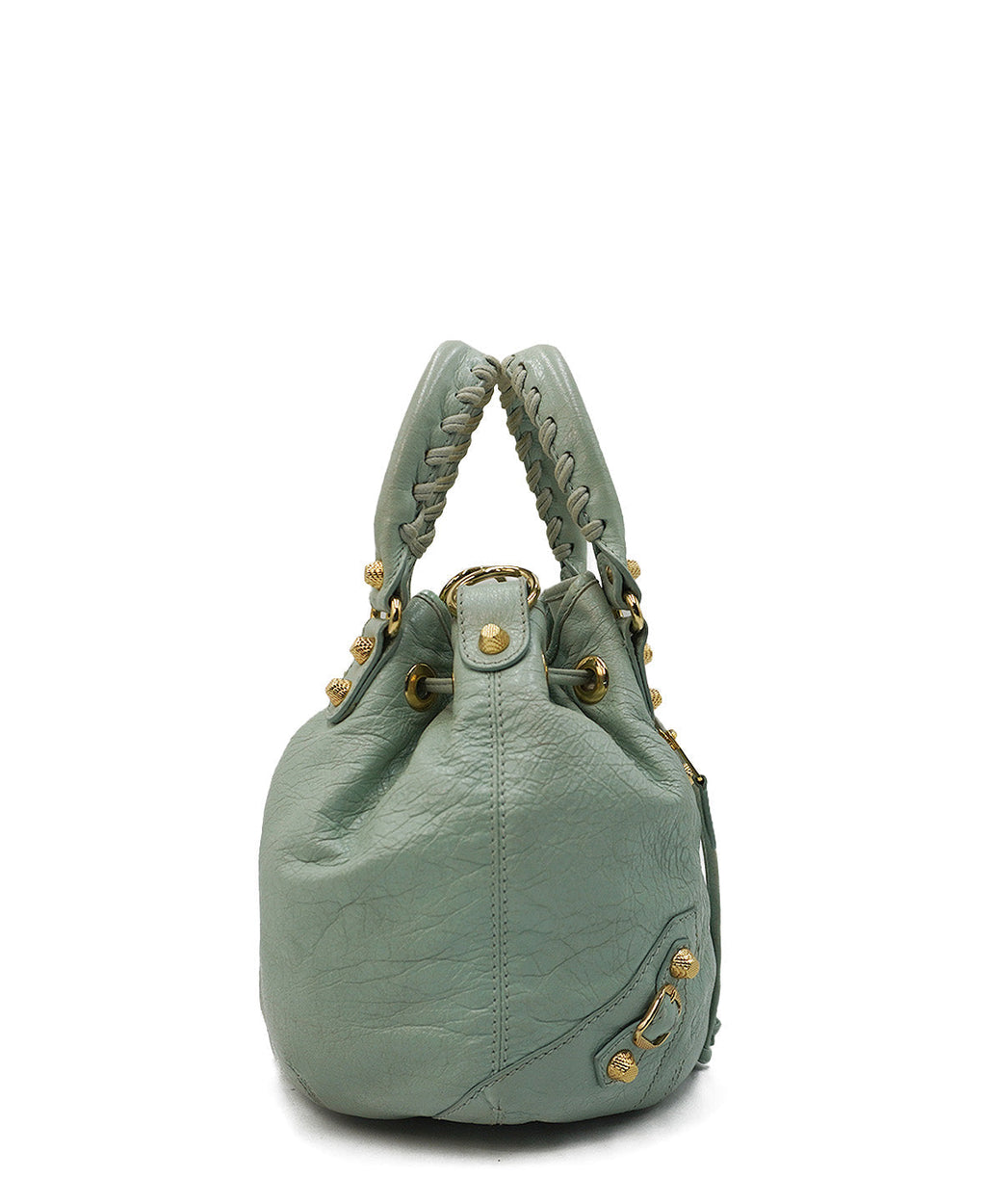 Pompon City Bucket Bag Mint