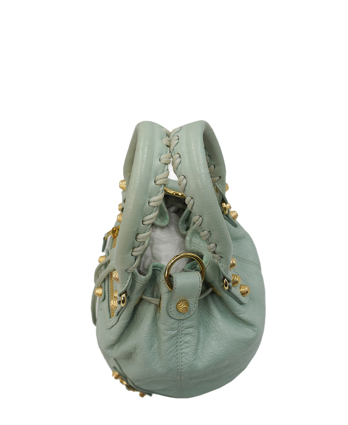 Pompon City Bucket Bag Mint