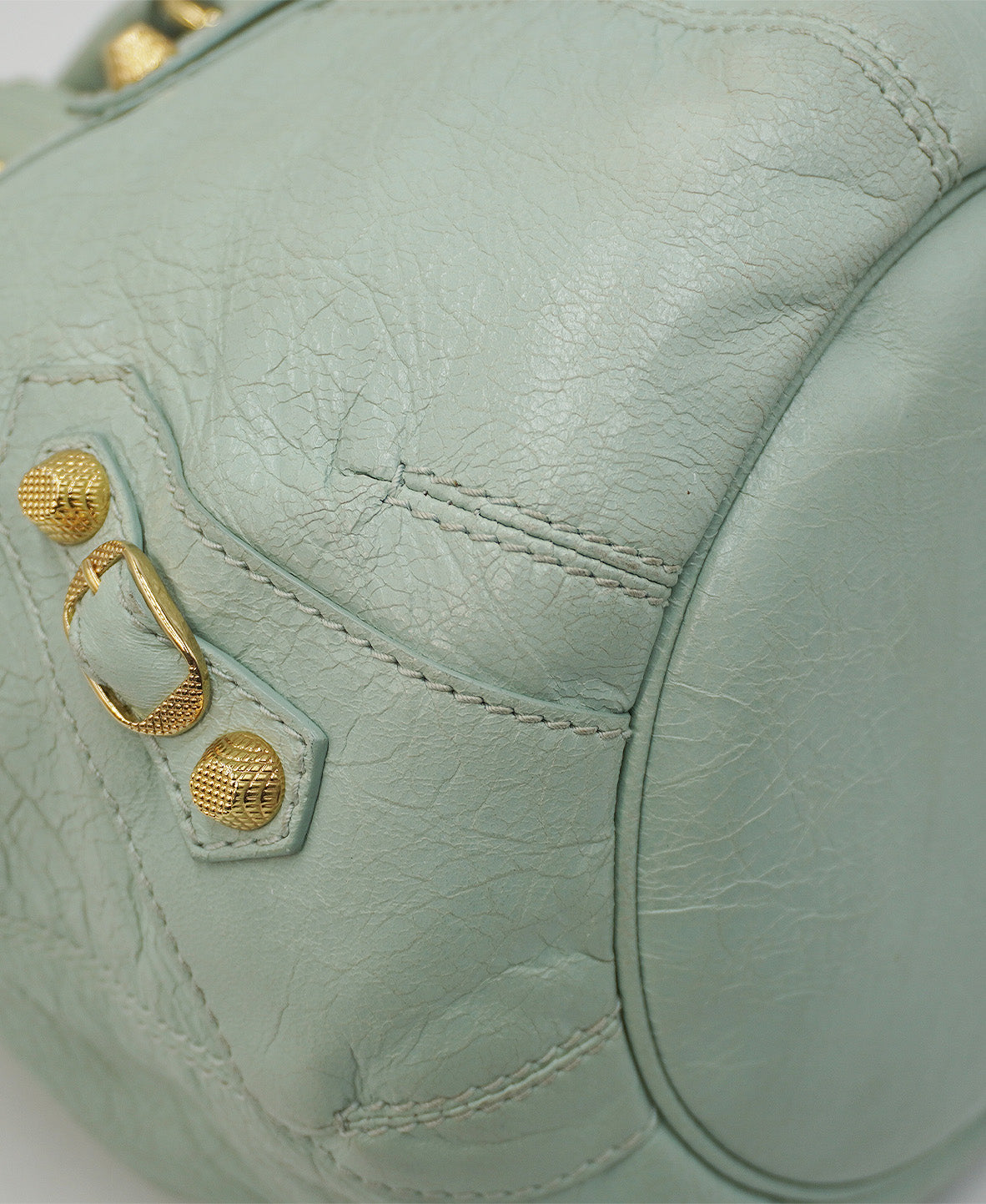 Pompon City Bucket Bag Mint