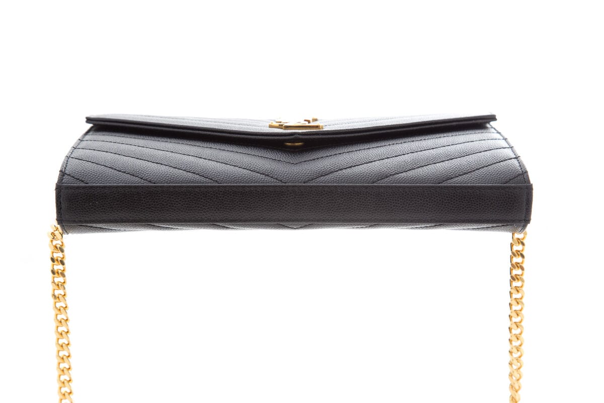Saint Laurent Black Grain de Poudre Large WOC