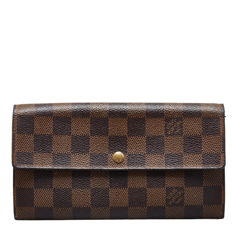 Louis Vuitton Damier Portemone Crédit Long Wallet N61726 Eve Brown PVC  Louis Vuitton