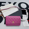 CHLSmall Flap Bag Gold Hardware Plum For Women, Women’s Handbags, Shoulder Bags 7.5in/19cm AP2840